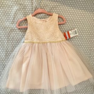 NWT gold and pink dress 18M